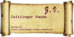 Zeitlinger Vanda névjegykártya